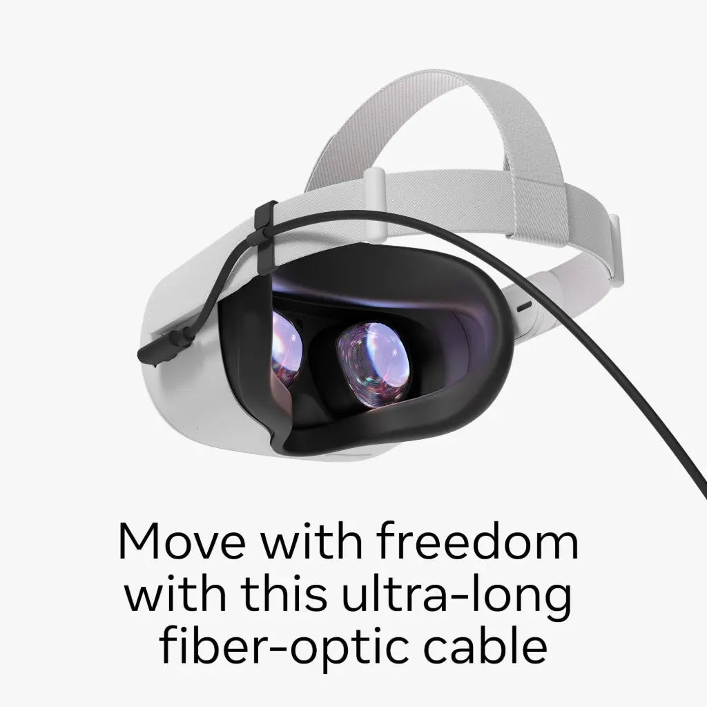 Meta Quest Link Cable – Works with Meta Quest 3/3S – 16 foot (5 m) – Premium Fibre-Optic Cable – Access PC VR Games – Up to 5 Gbps Bandwidth - Damaged Box Meta