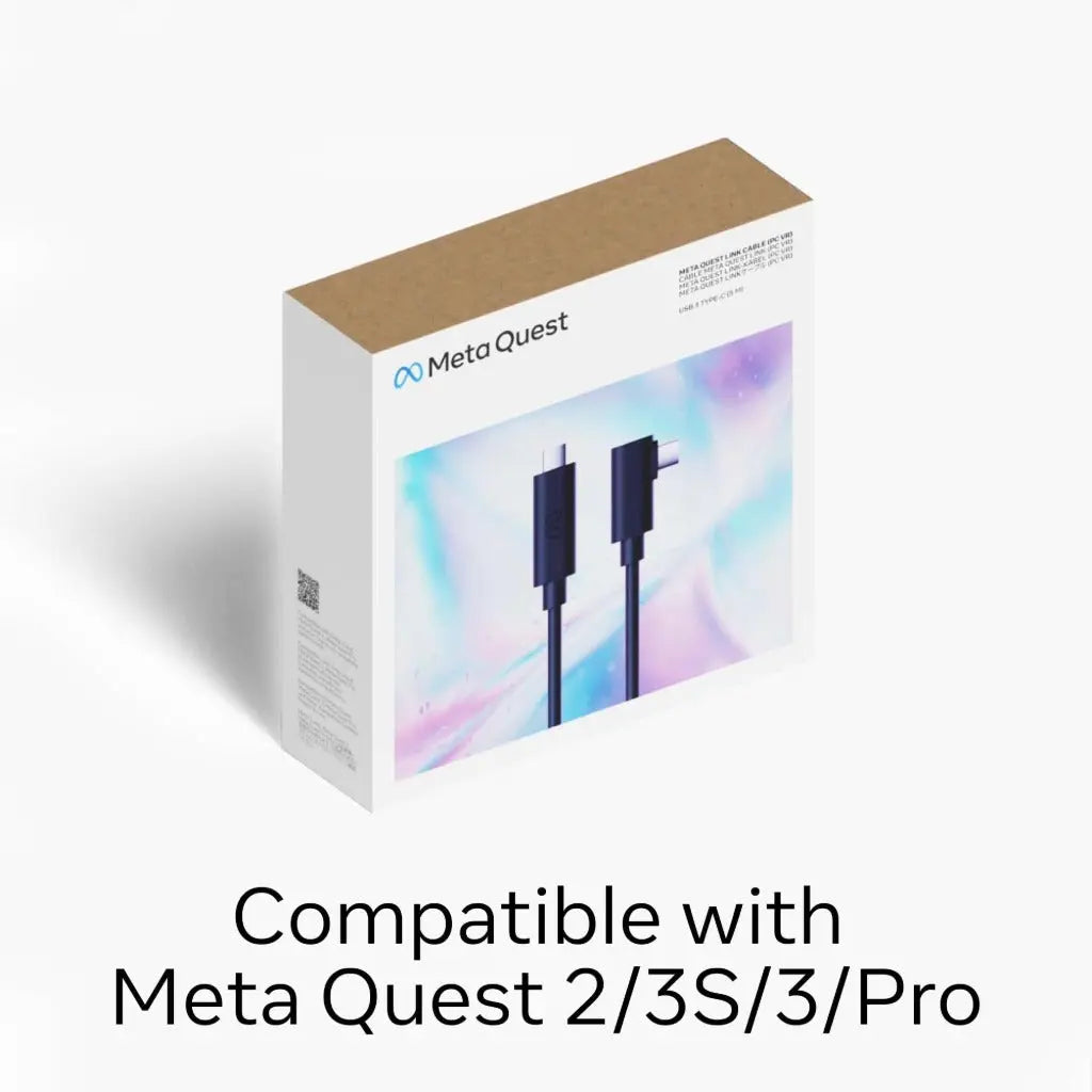 Meta Quest Link Cable – Works with Meta Quest 3/3S – 16 foot (5 m) – Premium Fibre-Optic Cable – Access PC VR Games – Up to 5 Gbps Bandwidth - Damaged Box Meta