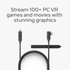Meta Quest Link Cable – Works with Meta Quest 3/3S – 16 foot (5 m) – Premium Fibre-Optic Cable – Access PC VR Games – Up to 5 Gbps Bandwidth - Damaged Box Meta