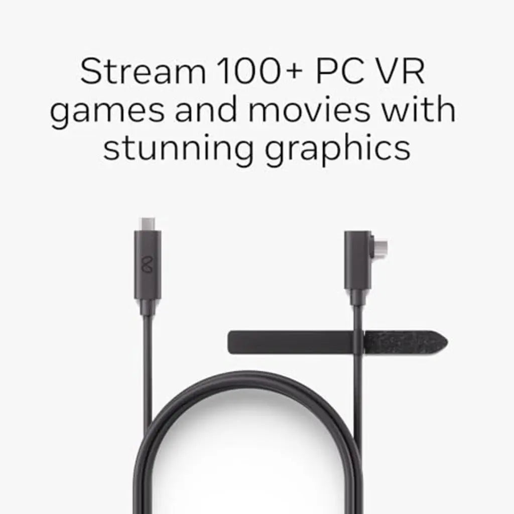 Meta Quest Link Cable – Works with Meta Quest 3/3S – 16 foot (5 m) – Premium Fibre-Optic Cable – Access PC VR Games – Up to 5 Gbps Bandwidth - Damaged Box Meta