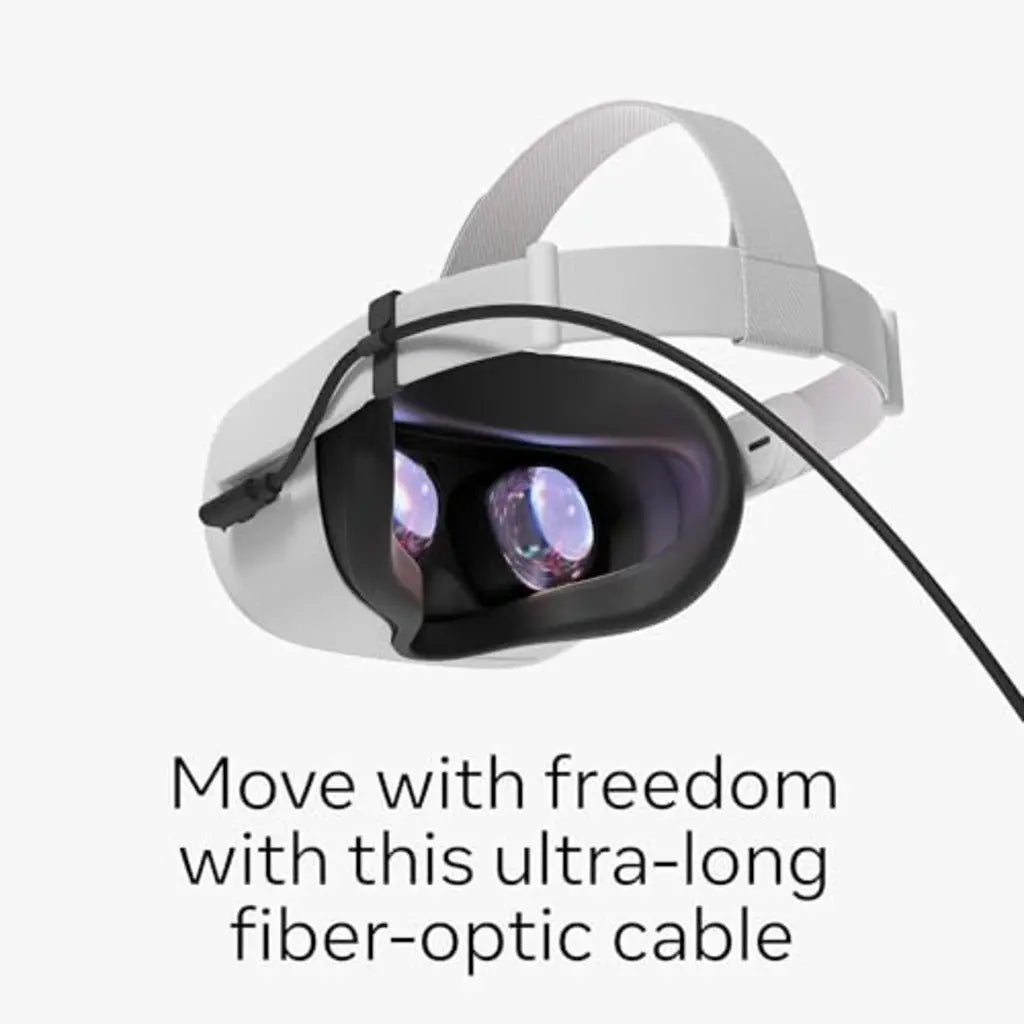 Meta Quest Link Cable – Works with Meta Quest 3/3S – 16 foot (5 m) – Premium Fibre-Optic Cable – Access PC VR Games – Up to 5 Gbps Bandwidth - Damaged Box Meta