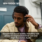 Sony WH-1000XM5 Wireless Over-Ear Headphones, Premium Active Noise Cancelling with personalised Spatial Audio, Up to 30hr Battery Life, Bluetooth Headphones, Black Sony