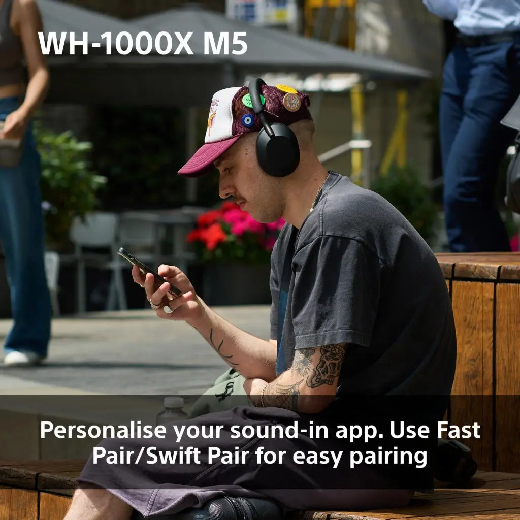 Sony WH-1000XM5 Wireless Over-Ear Headphones, Premium Active Noise Cancelling with personalised Spatial Audio, Up to 30hr Battery Life, Bluetooth Headphones, Black Sony