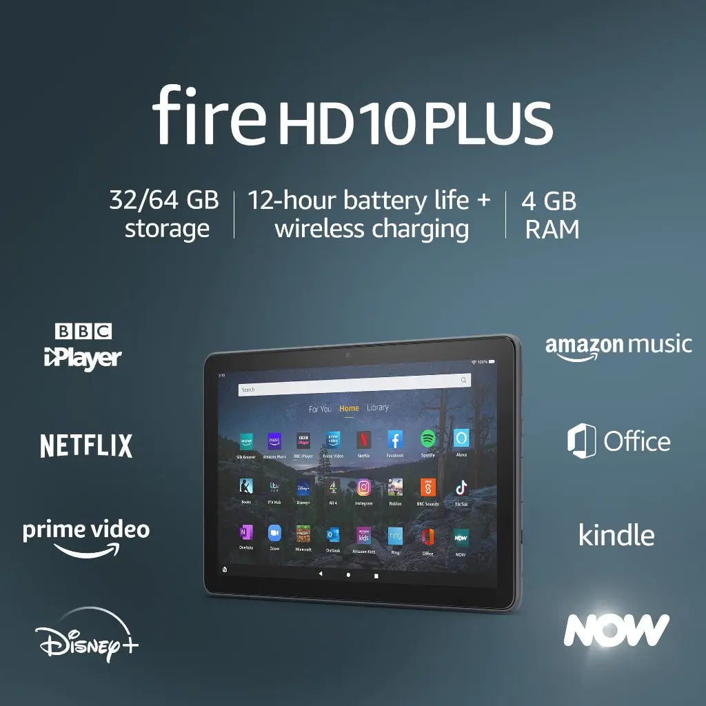 Fire HD 10 Plus tablet | 10.1", 1080p Full HD, 32 GB | Slate - Like New Fire