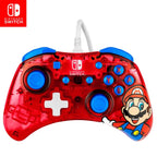 PDP Rock Candy Wired Gaming Switch Pro Controller - Mario - Red - Official License Nintendo - OLED / Lite Compatible, Compact, Durable Travel Controller PDP