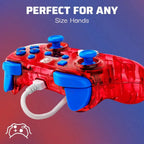 PDP Rock Candy Wired Gaming Switch Pro Controller - Mario - Red - Official License Nintendo - OLED / Lite Compatible, Compact, Durable Travel Controller PDP