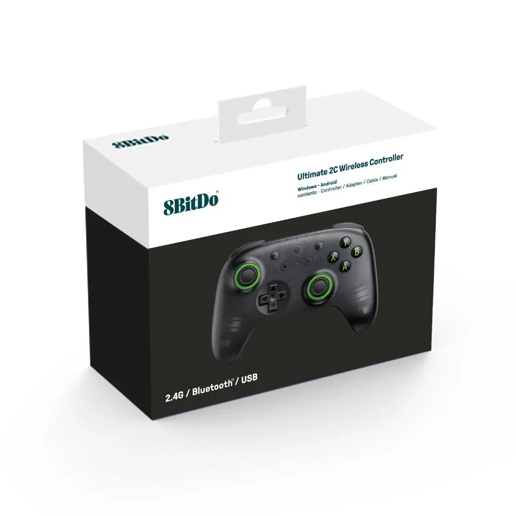 8BitDo Ultimate 2C Wireless Controller for Windows PC and Android, with 1000 Hz Polling Rate, Hall Effect Joysticks and Triggers, and Remappable L4/R4 Bumpers (Transparent Black) - Like New 8BitDo