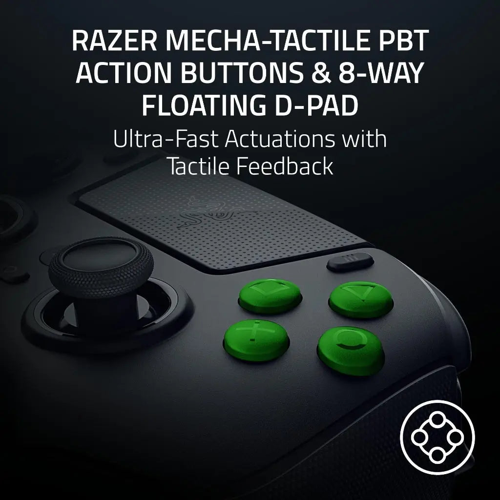 Razer Raiju V3 Pro - Wireless e-Sports Controller for PlayStation 5 & PC - 4 Removable Buttons & 2 Claw Grip Bumpers - TMR Analogue Sticks - Pro HyperTrigger - Mecha-Tactile Buttons - Black - Very Good Razer