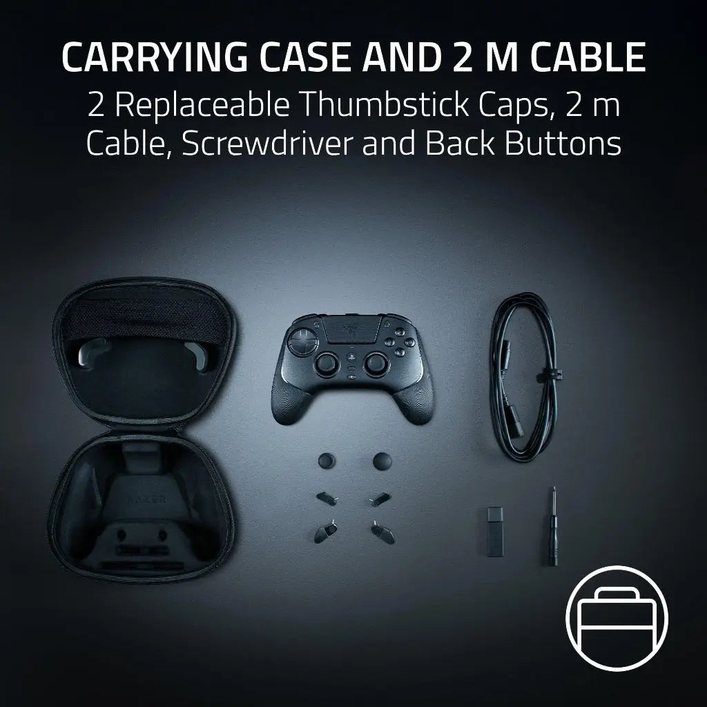 Razer Raiju V3 Pro - Wireless e-Sports Controller for PlayStation 5 & PC - 4 Removable Buttons & 2 Claw Grip Bumpers - TMR Analogue Sticks - Pro HyperTrigger - Mecha-Tactile Buttons - Black - Very Good Razer