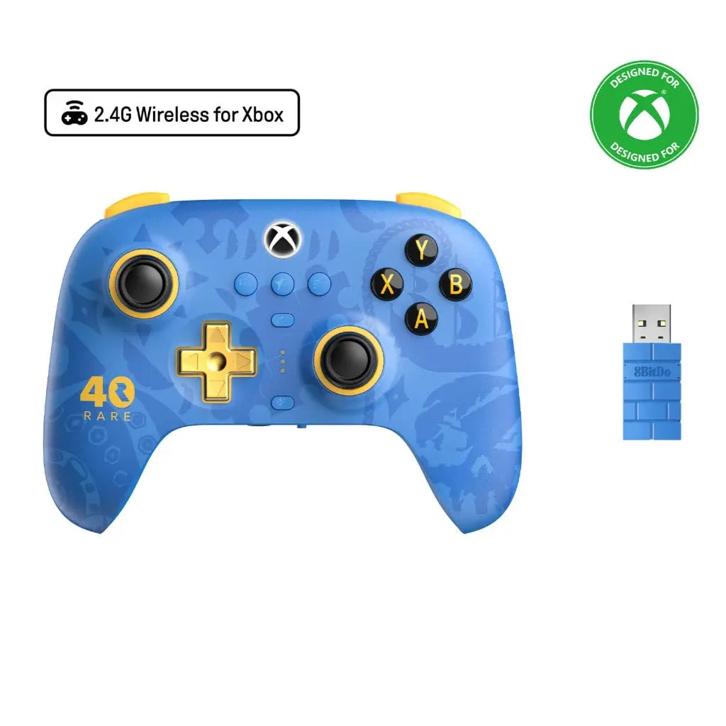 8BitDo Ultimate 3-mode Wireless Controller for Xbox, Hall Effect Joysticks, Pro Back Buttons, Compatibility with Xbox Series X|S & Xbox One, Apple, Windows PC & Android - Rare 40th Anniversary Edition - Like New 8BitDo