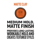 American Crew Matte Clay Hair Paste 85g Medium Hold Low Shine Mens Texturising Styling Wax for Control and Definition