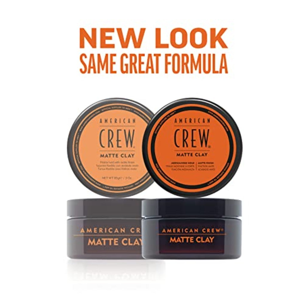 American Crew Matte Clay Hair Paste 85g Medium Hold Low Shine Mens Texturising Styling Wax for Control and Definition