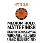 American Crew Matte Clay Hair Paste 85g Medium Hold Low Shine Mens Texturising Styling Wax for Control and Definition