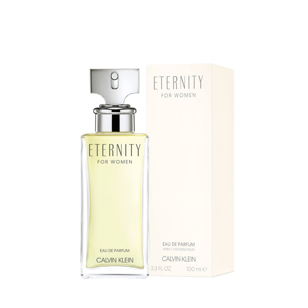 Calvin Klein Eternity For Women Eau De Parfum 100ml Spray - Floral EDP Fragrance For Her - Bergamot And White Rose Scent Bottle - Damaged Box
