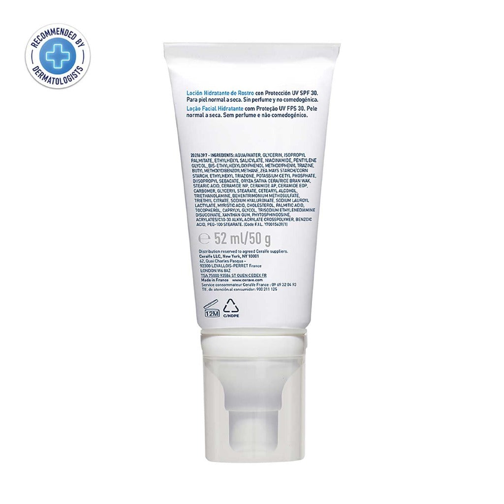 CeraVe AM Facial Moisturising Lotion SPF30 52ml - Daily Face Moisturiser with Ceramides and Hyaluronic Acid for Normal to Dry Skin