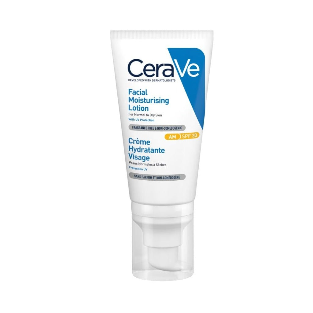 CeraVe AM Facial Moisturising Lotion SPF50 52ml - Daily Face Moisturiser with Ceramides and Niacinamide - Sunscreen for Normal to Dry Skin