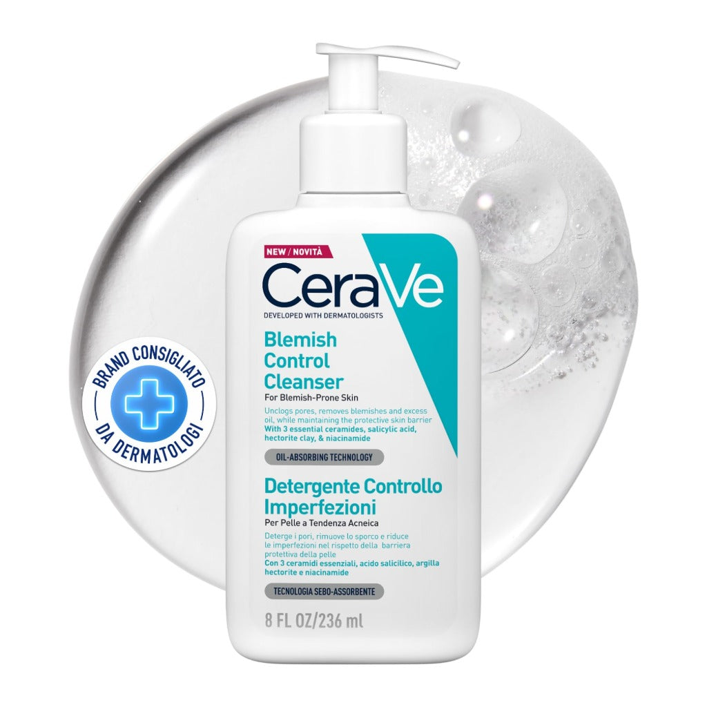 Blemish Control Cleanser 2% Salicylic Acid Face Wash Niacinamide Ceramides Acne Prone Skin Clogged Pores