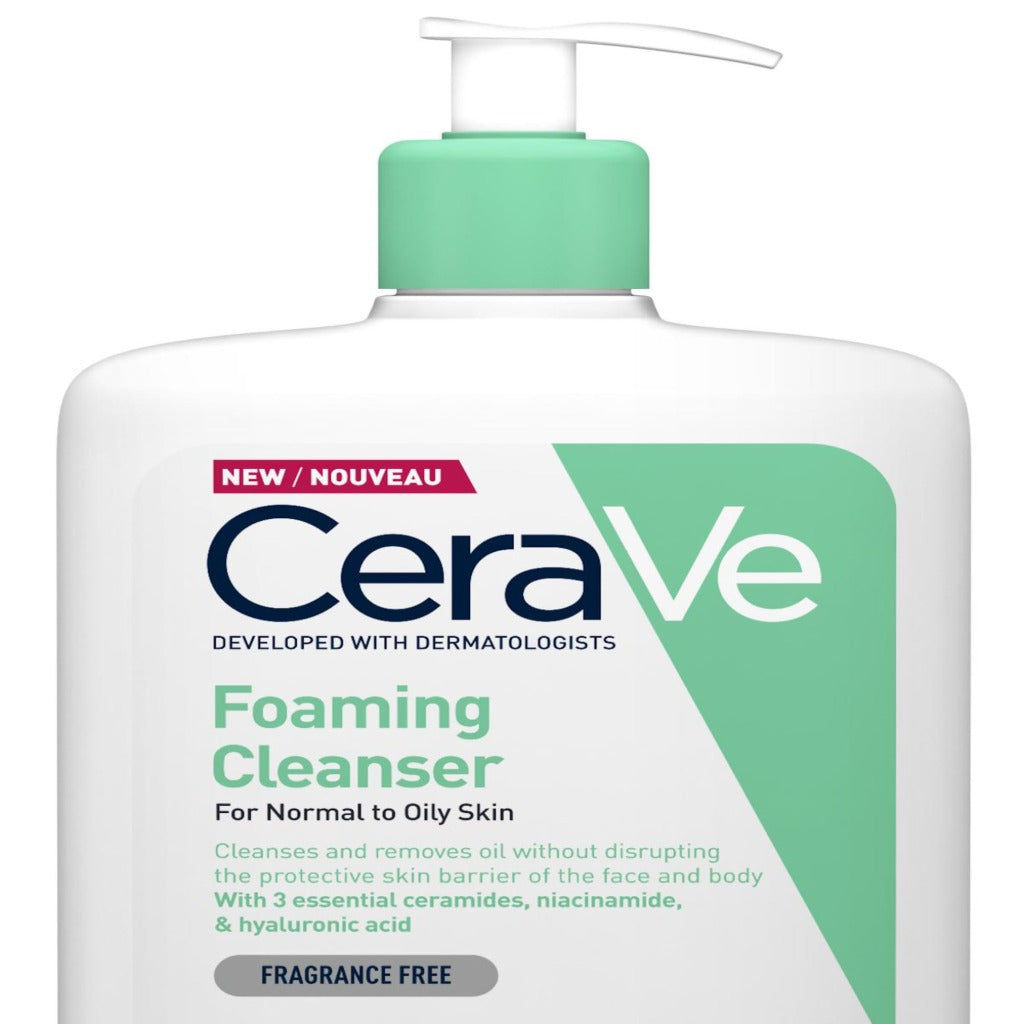 CeraVe Foaming Cleanser 236ml - Face and Body Wash for Normal to Oily Skin - Niacinamide and Ceramides - Fragrance Free Daily Cleanser