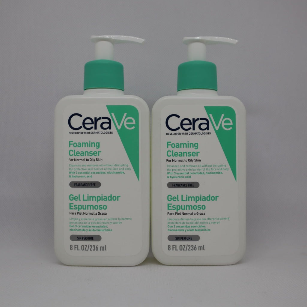 CeraVe Foaming Cleanser 236ml - Face and Body Wash for Normal to Oily Skin - Niacinamide and Ceramides - Fragrance Free Daily Cleanser