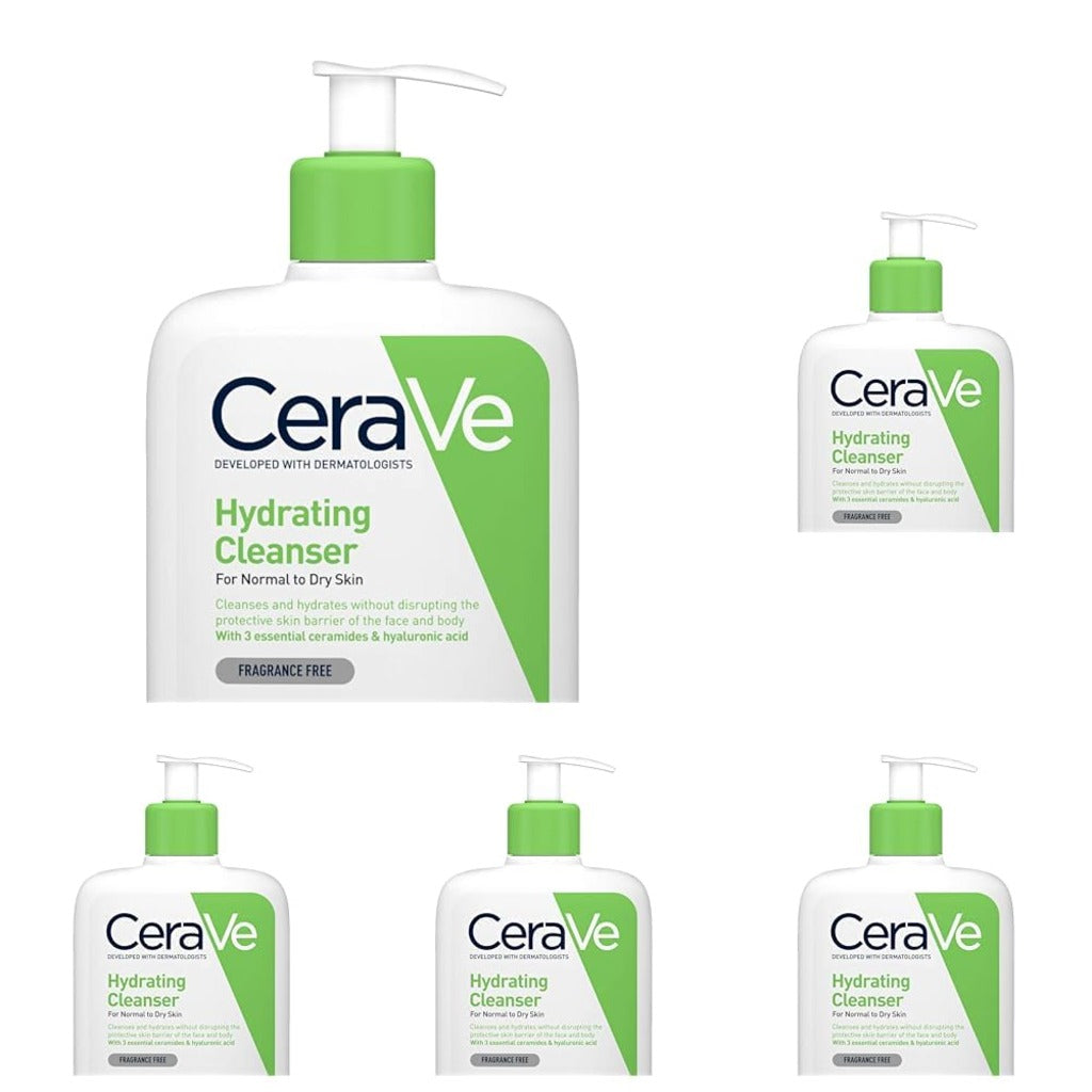 CeraVe Hydrating Cleanser 562ml Face and Body Wash for Normal to Dry Skin with Hyaluronic Acid and Ceramides Daily Moisturising Cleanser