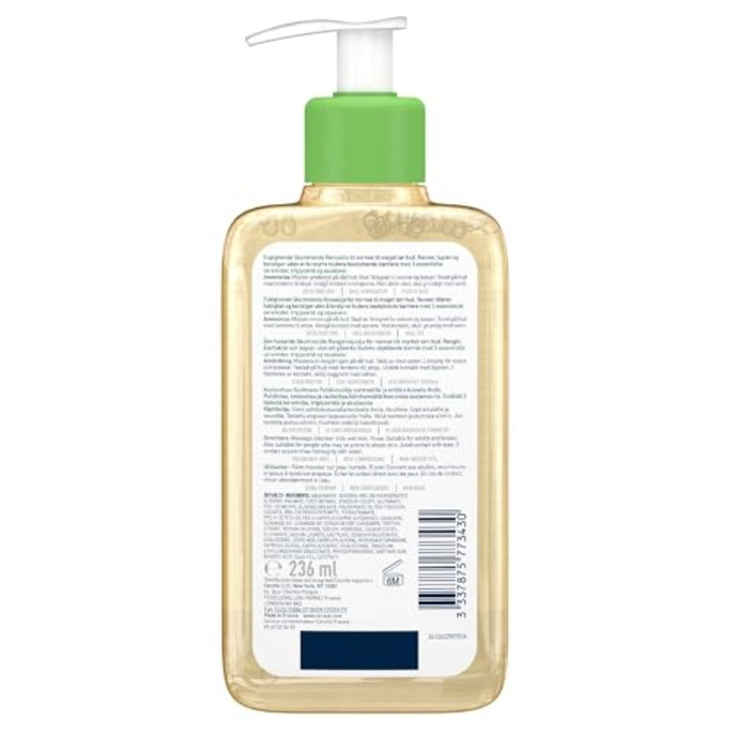 CeraVe Hydrating Foaming Oil Cleanser 236ml - Face and Body Wash for Normal to Very Dry Skin - With Ceramides Squalane and Triglyceride