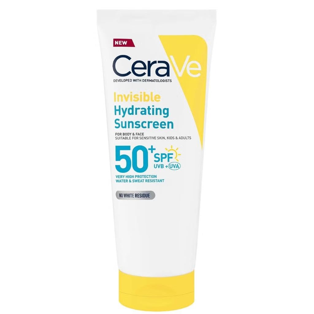 CeraVe Hydrating Sunscreen SPF 50 Body and Face Sun Cream 75ml Broad Spectrum UVA UVB Protection with Ceramides for Sensitive Skin