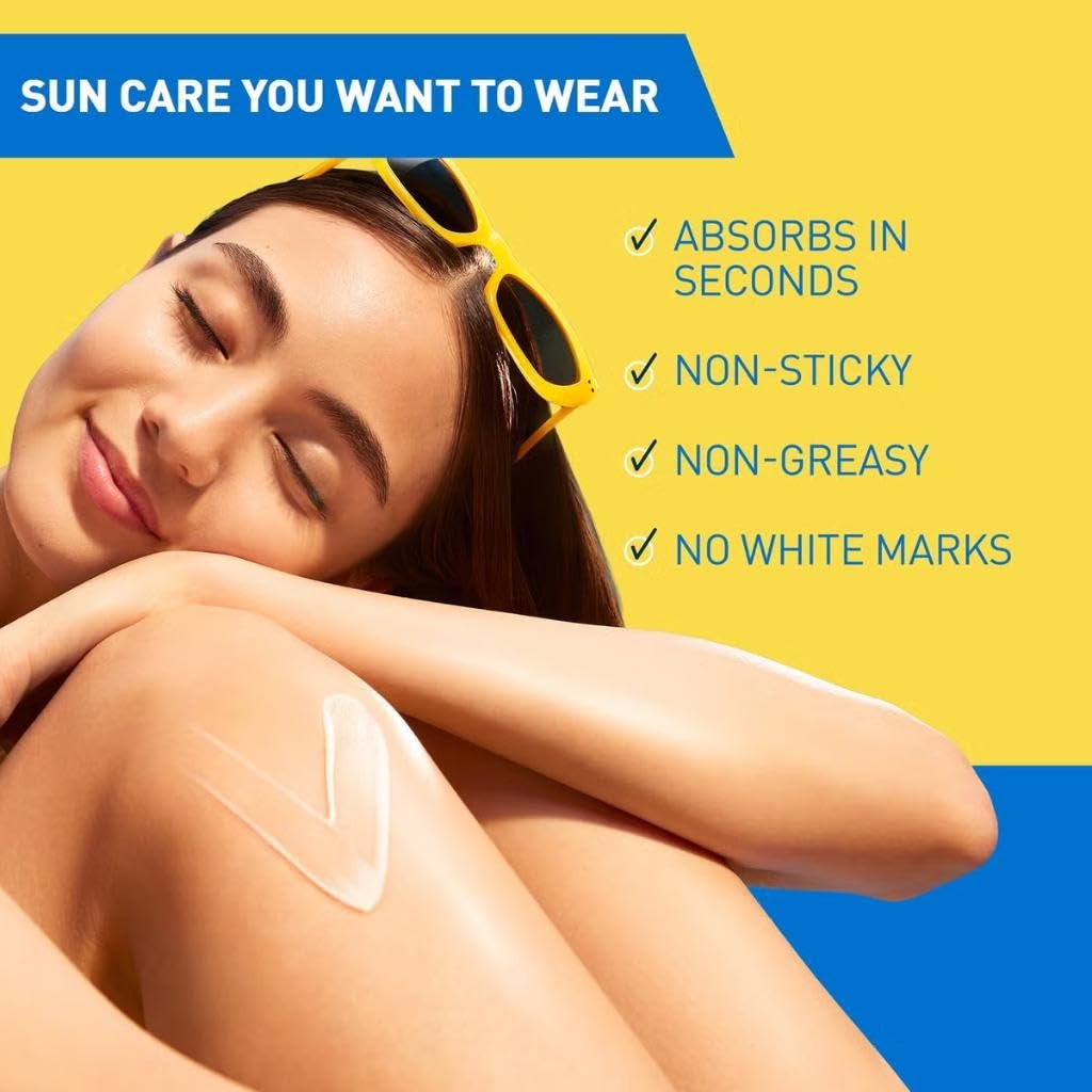 CeraVe Hydrating Sunscreen SPF 50 Body and Face Sun Cream 75ml Broad Spectrum UVA UVB Protection with Ceramides for Sensitive Skin