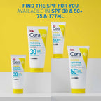 CeraVe Hydrating Sunscreen SPF 50 Body and Face Sun Cream 75ml Broad Spectrum UVA UVB Protection with Ceramides for Sensitive Skin