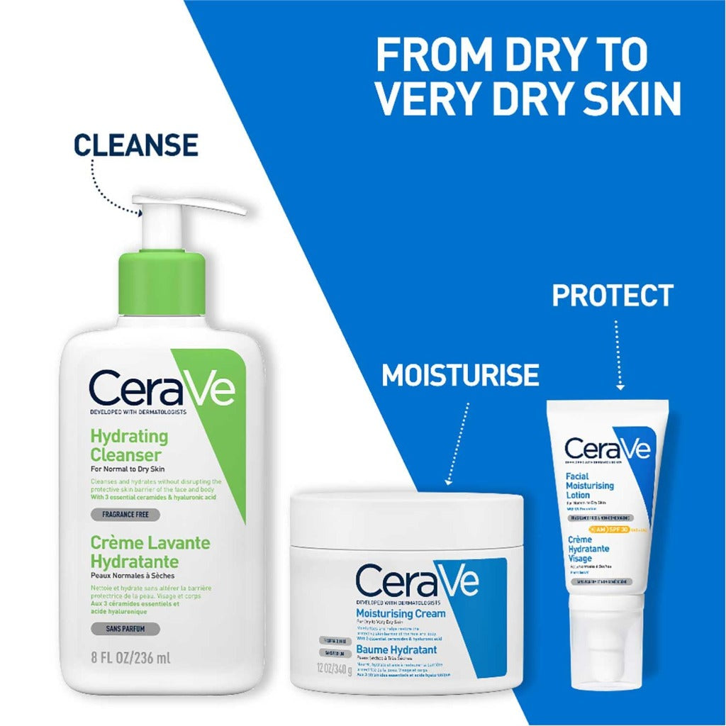 CeraVe Moisturising Cream 340g Pot - Hydrating Body and Face Moisturiser for Dry to Very Dry Skin - Fragrance-Free Skincare with Ceramides