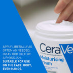 CeraVe Moisturising Cream 340g Pot - Hydrating Body and Face Moisturiser for Dry to Very Dry Skin - Fragrance-Free Skincare with Ceramides