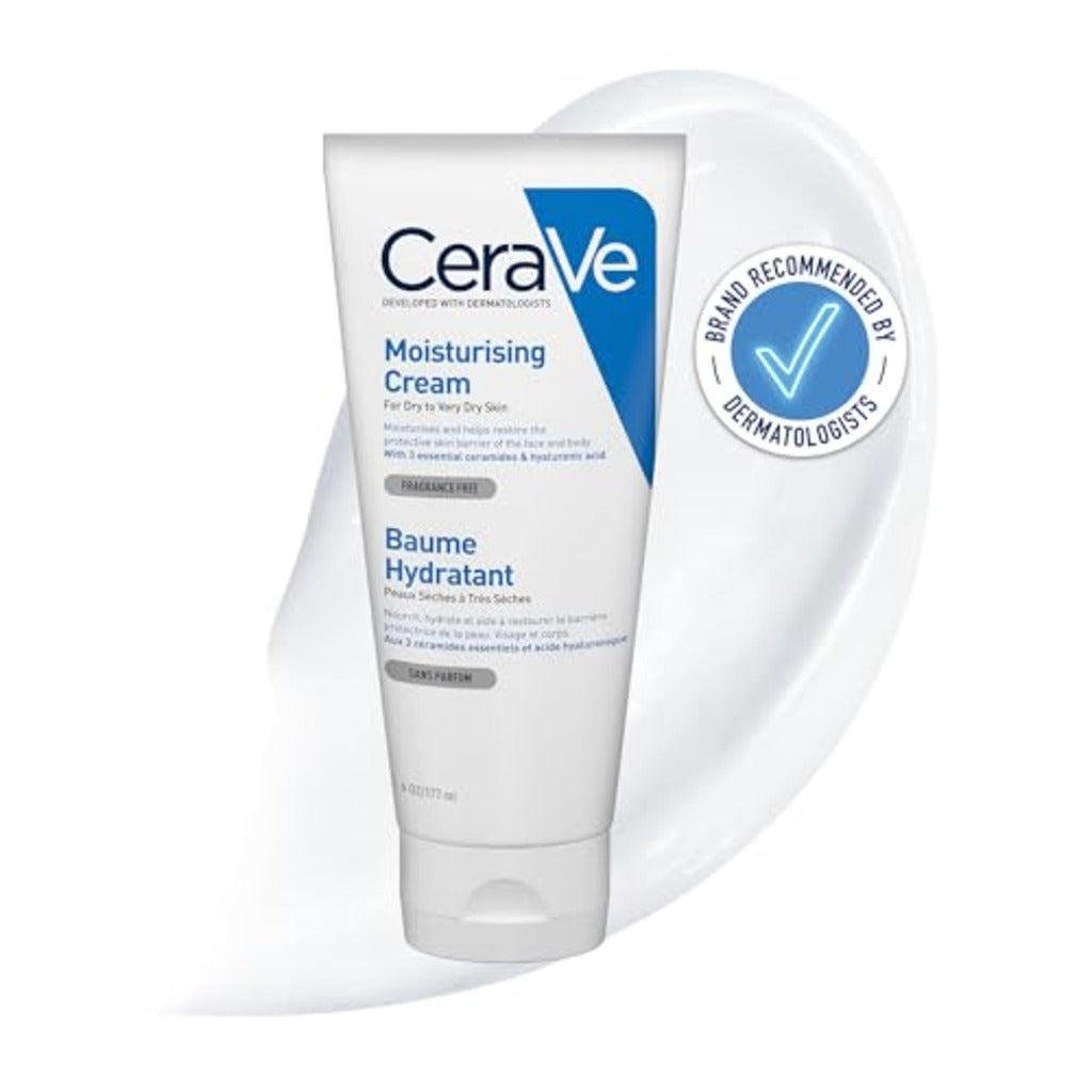 CeraVe Moisturising Cream 177ml Pot - Face and Body Moisturiser for Dry to Very Dry Skin - Hydrating Hyaluronic Acid and Ceramides
