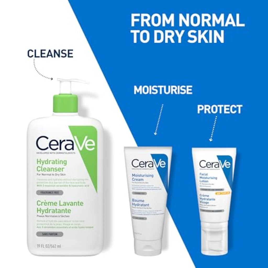 CeraVe Moisturising Cream 177ml Pot - Face and Body Moisturiser for Dry to Very Dry Skin - Hydrating Hyaluronic Acid and Ceramides