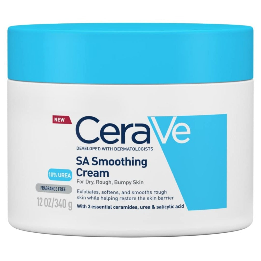 CeraVe SA Smoothing Cream Tube With Salicylic Acid, 10% Urea & 3 Essential Ceramides, Gentle Exfoliating Body Cream for Dry Rough Bumpy Skin, Fast-Absorbing, Dermatologist Developed, 177ml