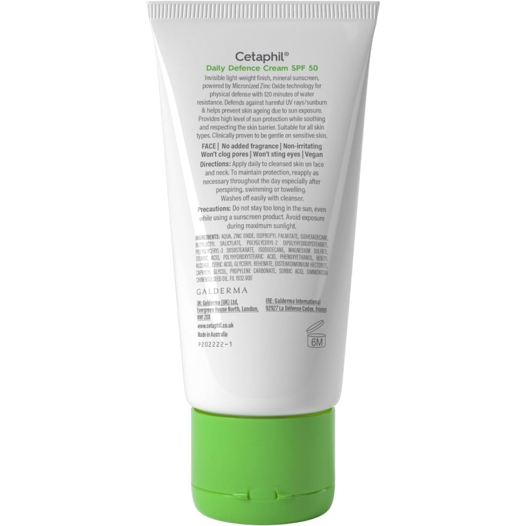 Cetaphil Daily Defence SPF for Sensitive Skin, SPF 30 Moisturiser/SPF 50 Mineral Sunscreen, Packaging May Vary