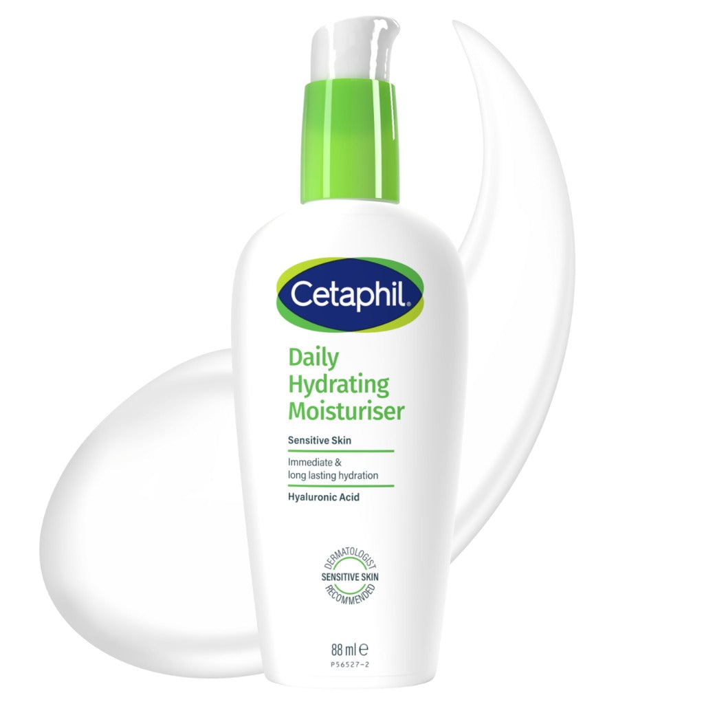 Cetaphil Daily Hydrating Face Moisturiser 88ml, Face Moisturiser for Dry Sensitive Skin, With Hyaluronic Acid & Glycerin, Lightweight, Fragrance Free, Packaging May Vary