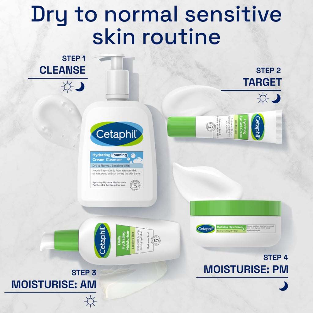 Cetaphil Hydrating Foaming Cream Cleanser and Makeup Remover, 236ml, Face Wash with Niacinamide for Normal, Dry or Sensitive Skin, Vegan-Friendly, Packaging May Vary - BBE 11/2028