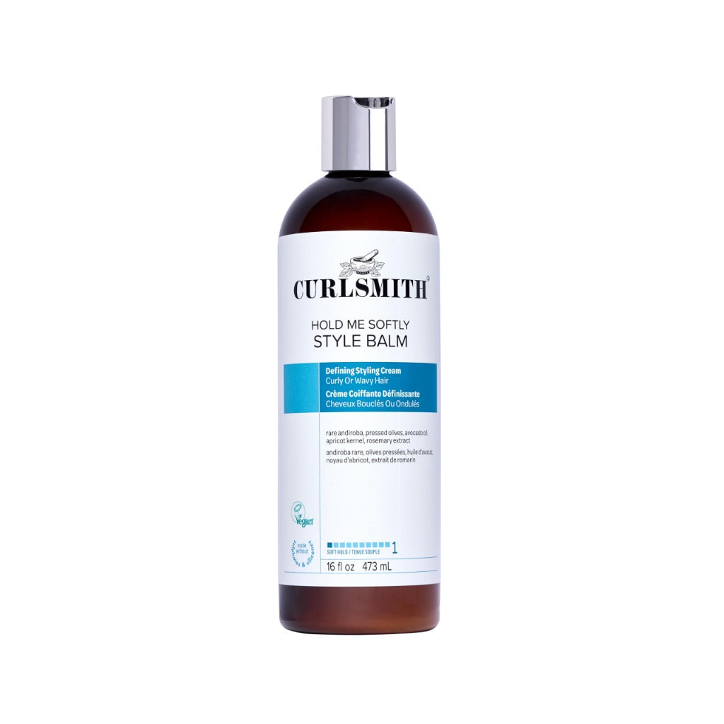 Curlsmith - Hold Me Softly Style Balm - Vegan Soft Hold Styling Cream for Wavy and Curly Hair, Natural Look (237ml) - Damaged Box