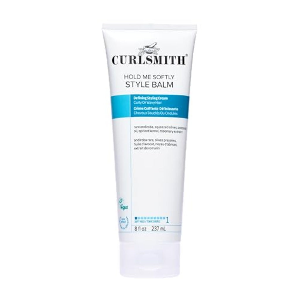 Curlsmith - Hold Me Softly Style Balm - Vegan Soft Hold Styling Cream for Wavy and Curly Hair, Natural Look (237ml) - Damaged Box