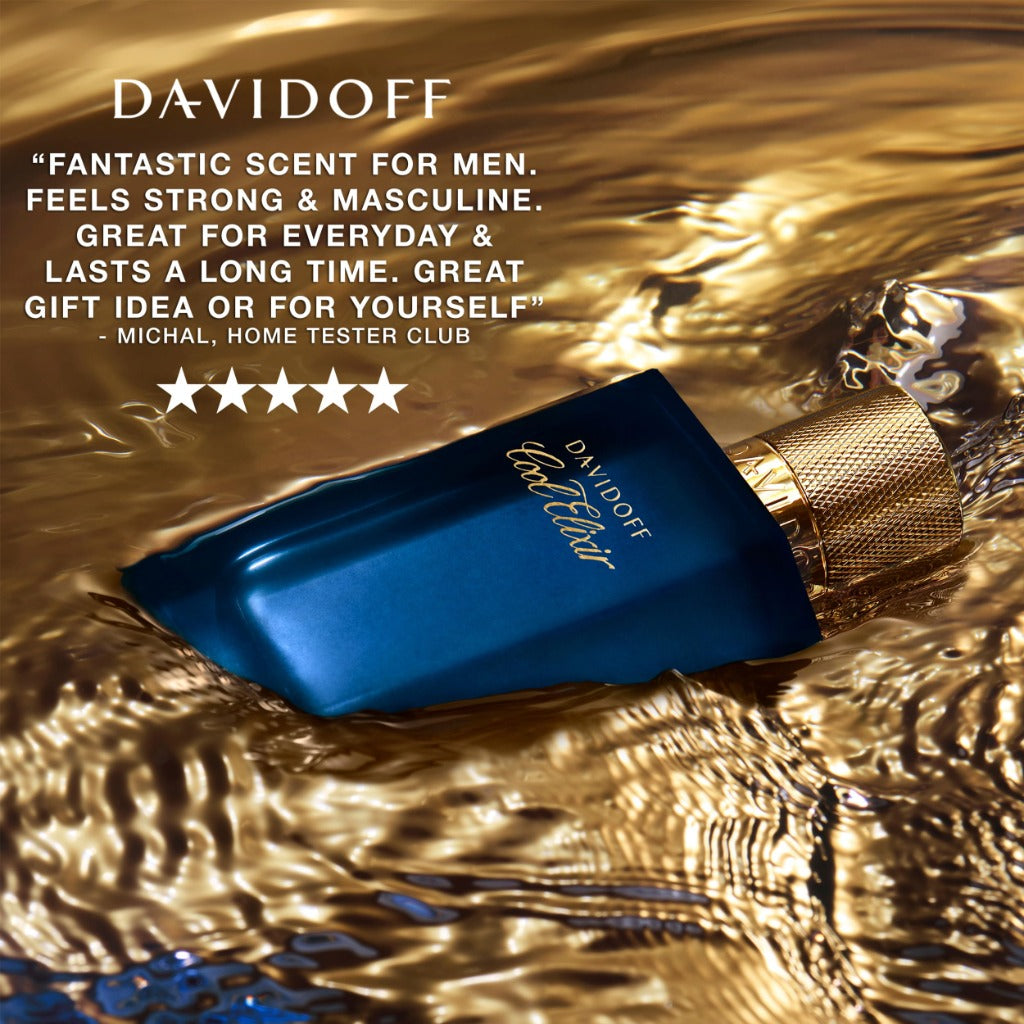 DAVIDOFF Cool Elixir - Parfum Intense for Him - Woody Fragrance with Notes of Rose Oxide, Lavandin and Oud Accord - High Longevity - 100ml - Very Good