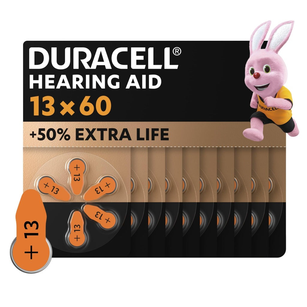 Duracell 312 Hearing Aid Batteries Brown Tab Pack of 60 Long Lasting Zinc Air Cells 1.45V High Performance Wholesale Pack