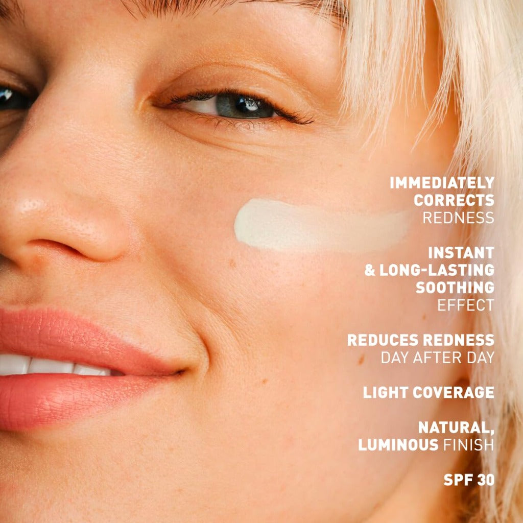 Erborian - CC Red Correct - Anti Redness Tinted Face Cream with Centella Asiatica Panthenol and Bisabolol - Green Neutralizing Shade with SPF 30 - Light Coverage - 15ml - Korean Cosmetic