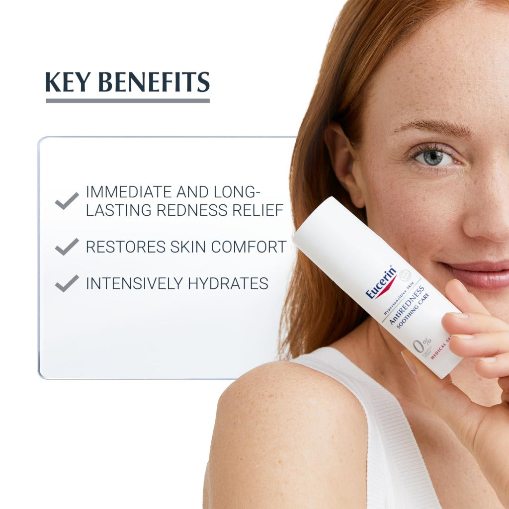 Eucerin AntiRedness Soothing Care Night and Day Cream 50ml, Face Moisturiser for Hypersensitive and Redness-Prone Skin, Rich Anti-Redness Face Cream, Fragrance-Free Formula - Damaged Box - BBE 01/2029