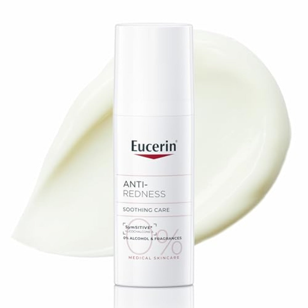 Eucerin AntiRedness Soothing Care Night and Day Cream 50ml, Face Moisturiser for Hypersensitive and Redness-Prone Skin, Rich Anti-Redness Face Cream, Fragrance-Free Formula - Damaged Box - BBE 01/2029