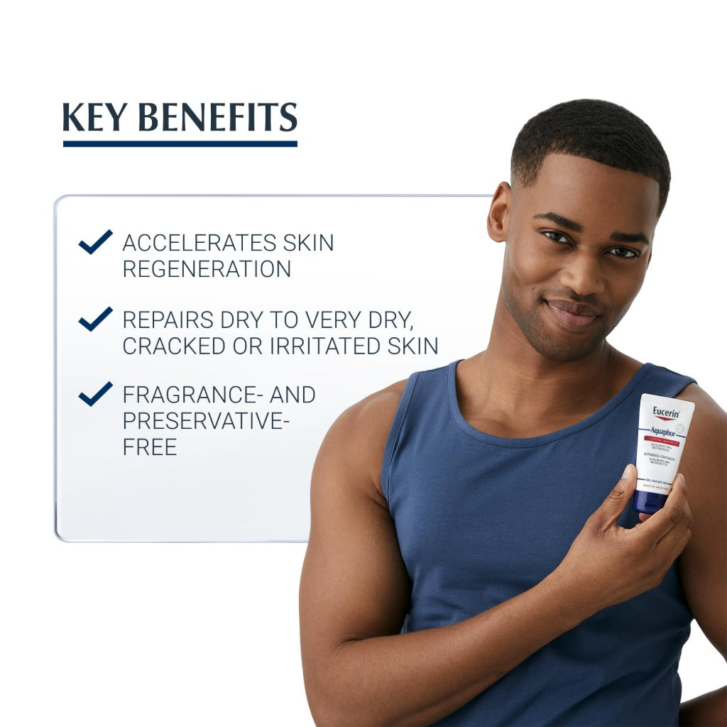 Eucerin Aquaphor Soothing Skin Balm 45ml, Repairing Cream for Dry, Cracked and Irritated Skin, Fragrance-Free Ointment Ideal for Hands, Feet, and Body, Fragrance-Free, Water-Free Formula