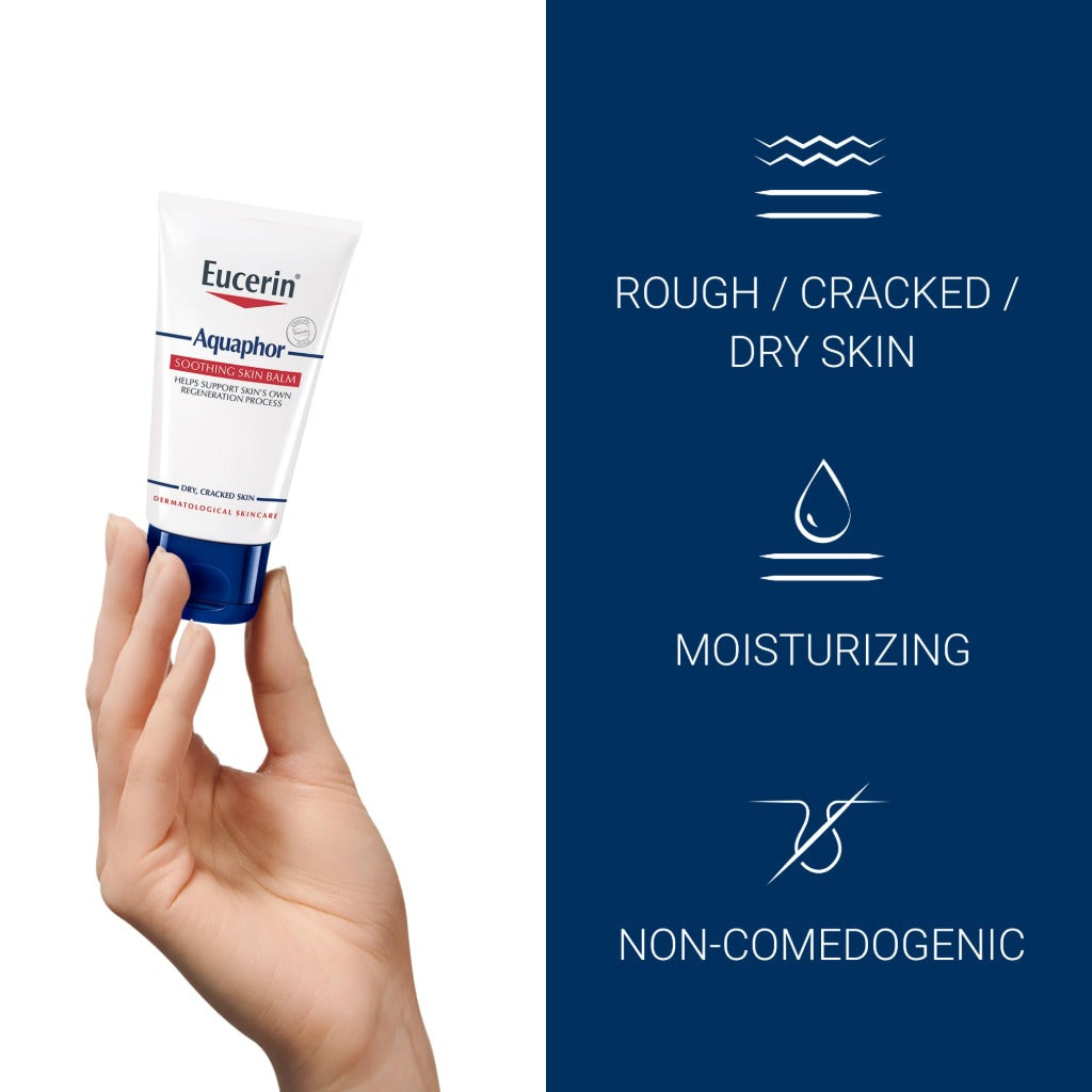 Eucerin Aquaphor Soothing Skin Balm 45ml, Repairing Cream for Dry, Cracked and Irritated Skin, Fragrance-Free Ointment Ideal for Hands, Feet, and Body, Fragrance-Free, Water-Free Formula