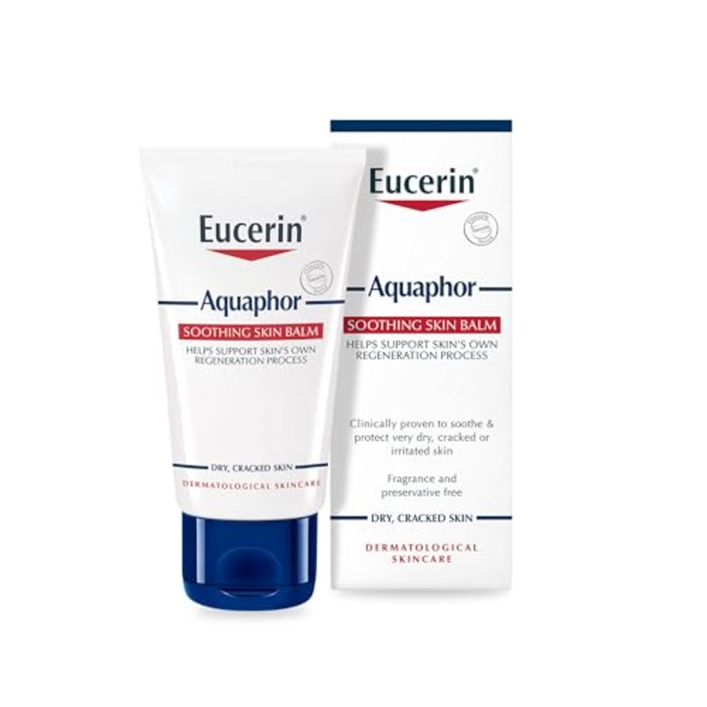 Eucerin Aquaphor Soothing Skin Balm 45ml, Repairing Cream for Dry, Cracked and Irritated Skin, Fragrance-Free Ointment Ideal for Hands, Feet, and Body, Fragrance-Free, Water-Free Formula