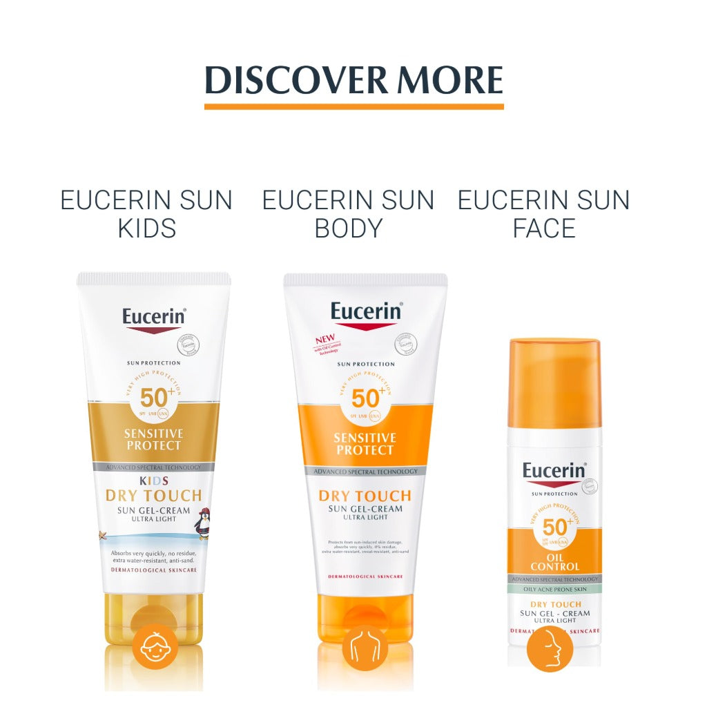 Eucerin Sun Kids Sensitive Sunscreen SPF50+ 200ml, Sun Cream SPF 50 for Sensitive Children's Skin, Ultra High Protection from UVA/UVB, Water-Resistant and Fast Absorbing Gel-Cream Formula