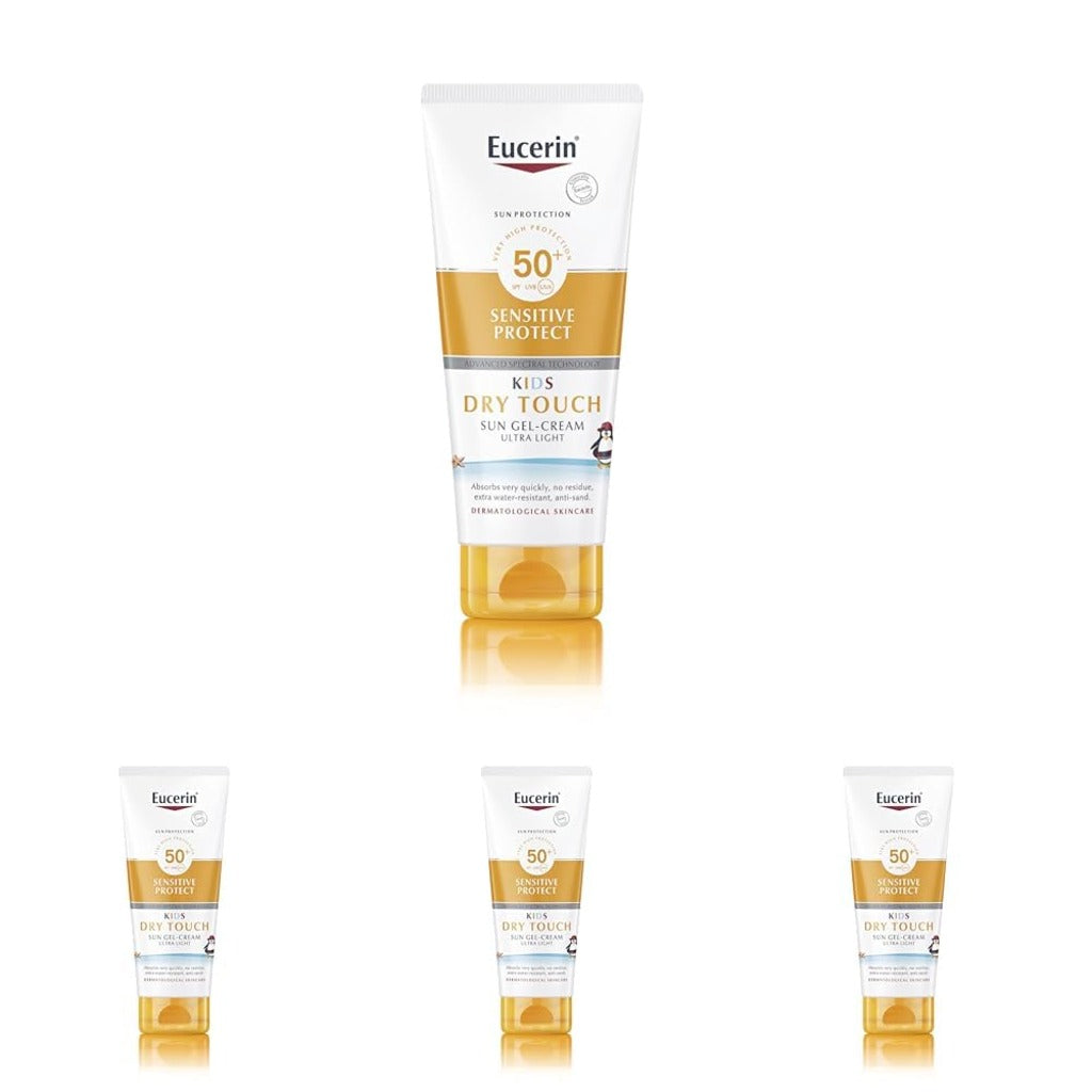 Eucerin Sun Kids Sensitive Sunscreen SPF50+ 200ml, Sun Cream SPF 50 for Sensitive Children's Skin, Ultra High Protection from UVA/UVB, Water-Resistant and Fast Absorbing Gel-Cream Formula