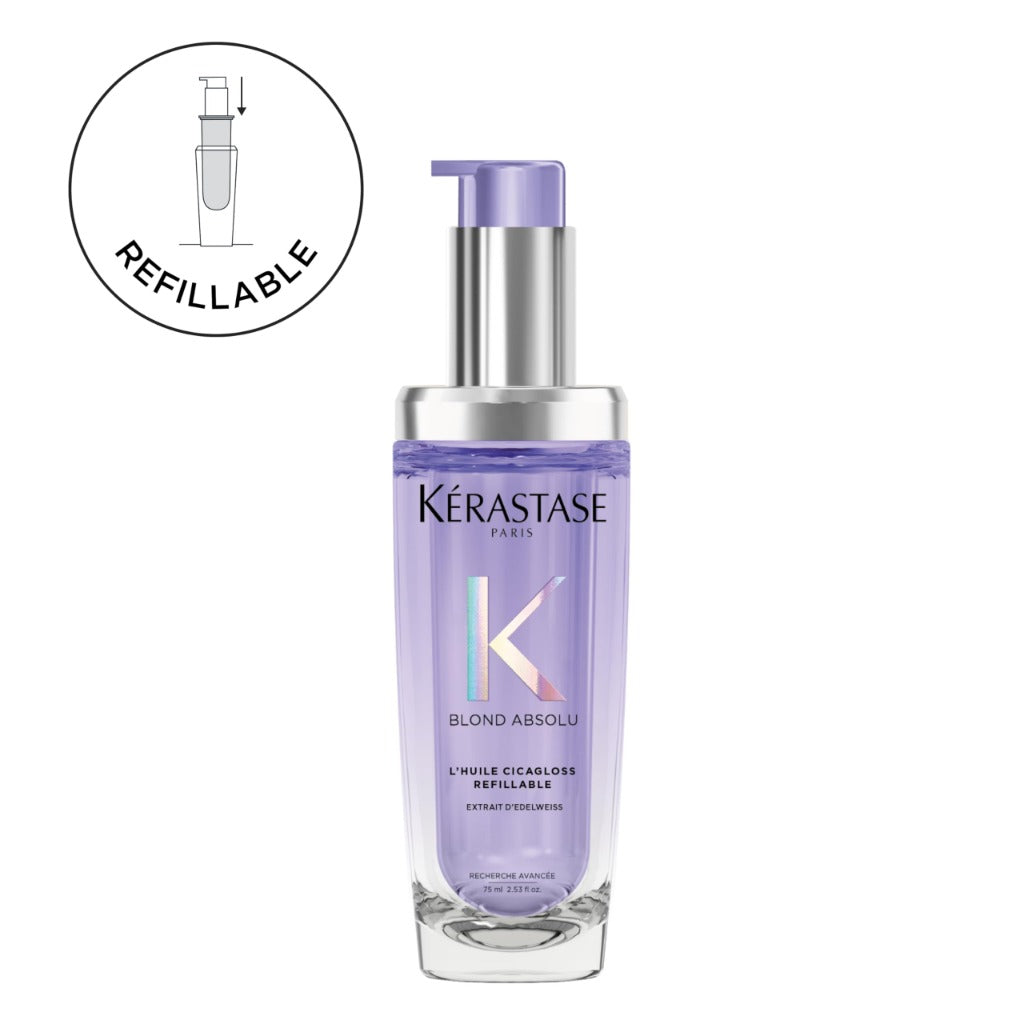 K'erastase Blond Absolu, Intense Blonde Strengthening Hair Oil, For Sensitised Lightened or Highlighted Hair, With Hyaluronic Acid & Edelweiss Flower, Huile Cicaextreme, 75ml Refill - Damaged Box