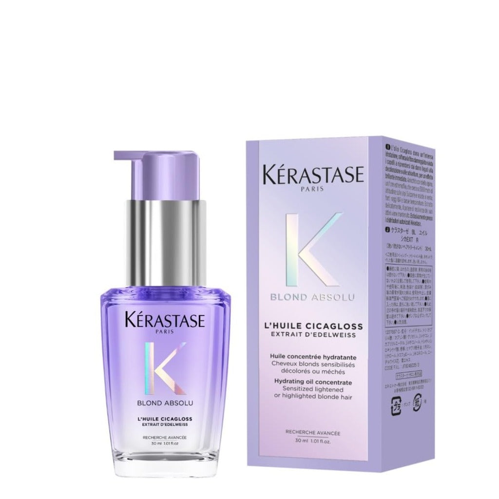 K'erastase Blond Absolu, Intense Blonde Strengthening Hair Oil, For Sensitised Lightened or Highlighted Hair, With Hyaluronic Acid & Edelweiss Flower, Huile Cicaextreme, 75ml Refill - Damaged Box